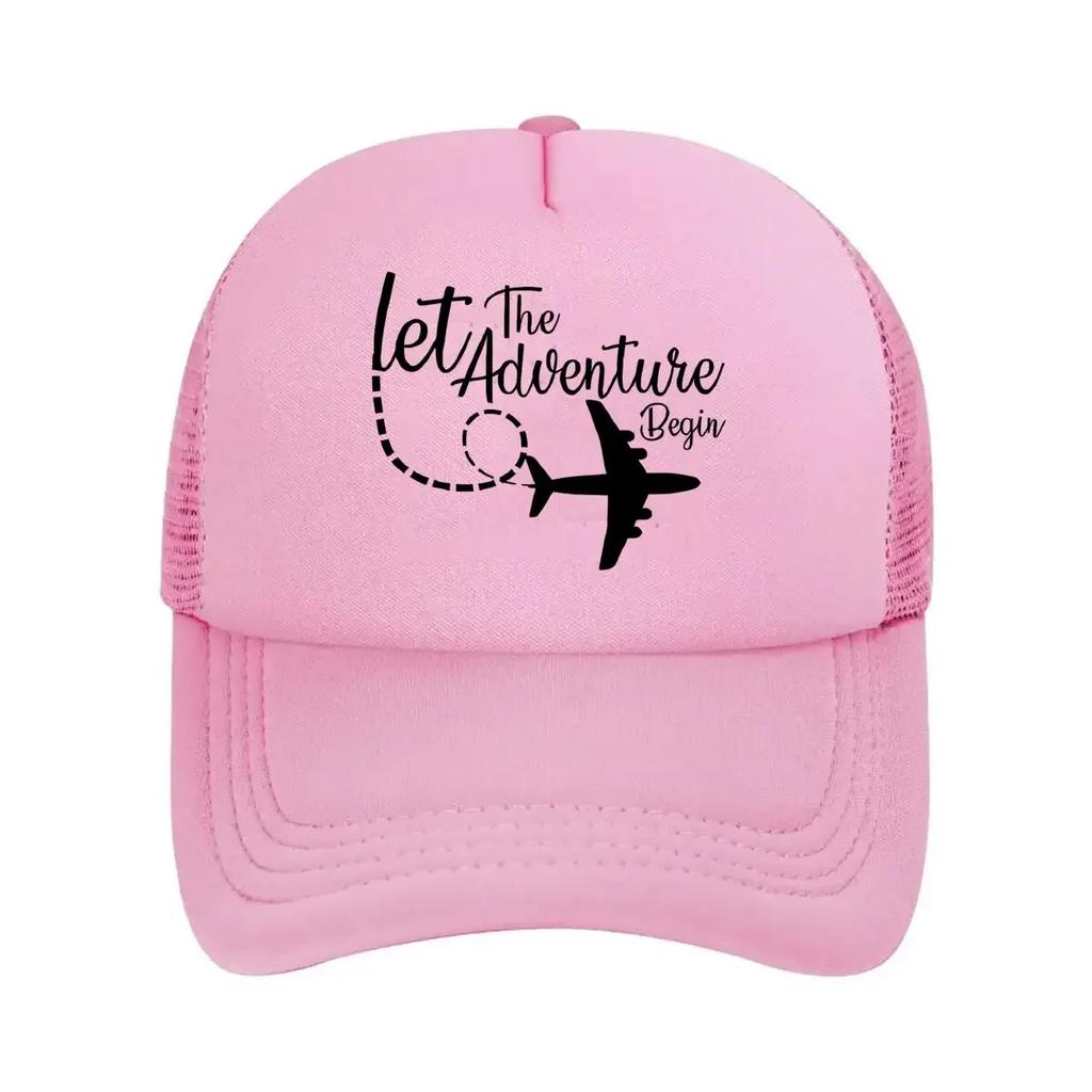 Inspirational Travel Motif Let The Adventure Begin Mesh Baseball Cap