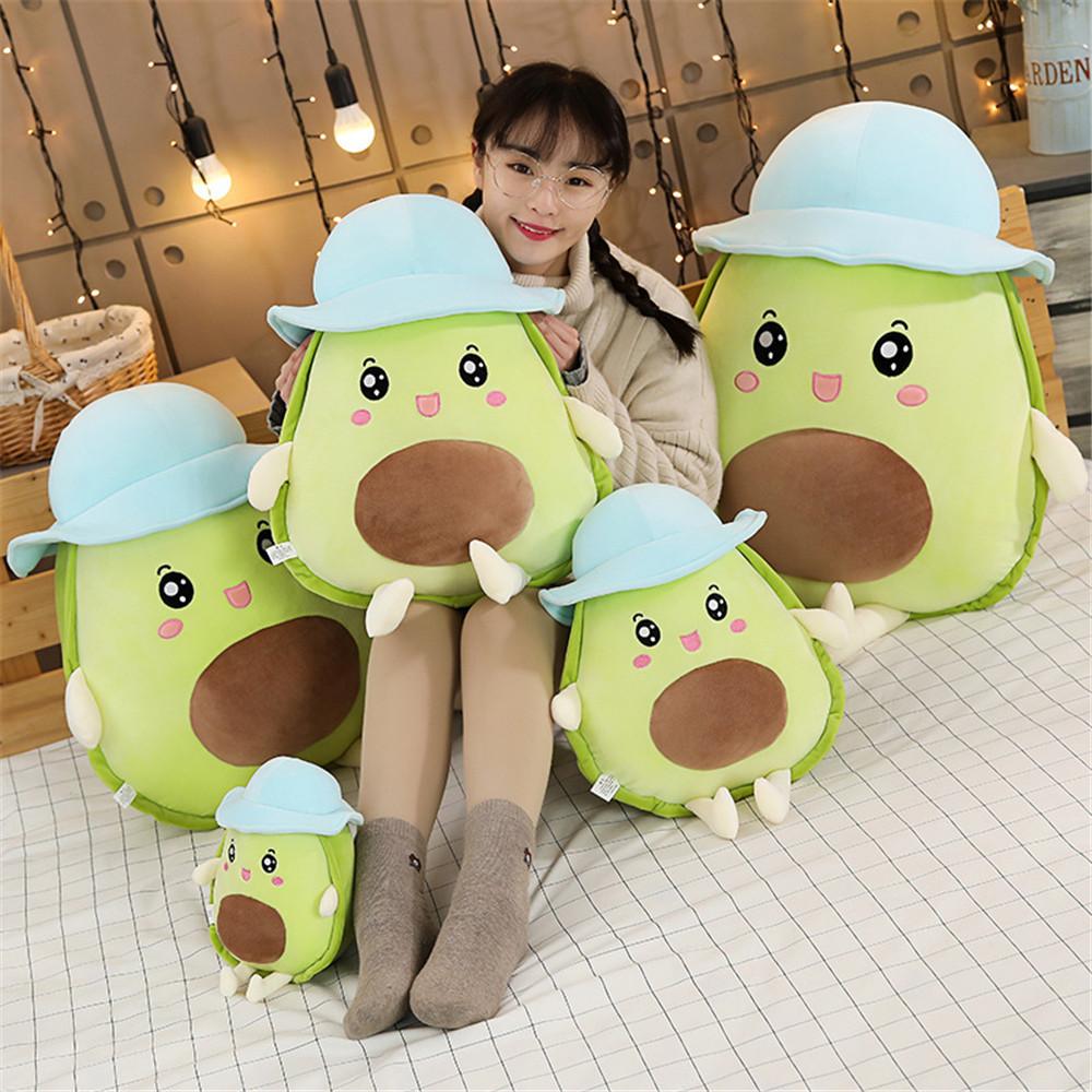 Avocado Wear Hat Plush Toy Cartoon Stuffed Doll Bedroom Decoration Kids Gift
