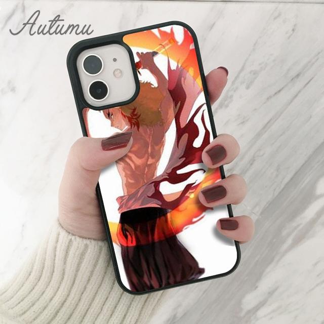 Rengoku Kyoujurou Demon Slayer Phone Case for iPhone 11 12 13 14 Pro Max Mini XR XS SE 2020 6 7 8 Plus Samsung S21 S22 Shell