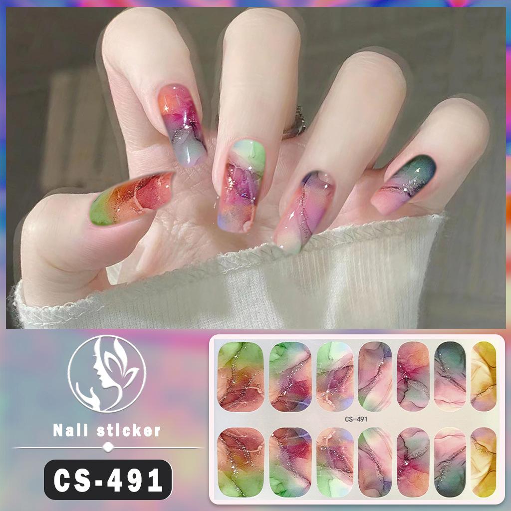 Водонепроницаемые Гелевые Наклейки-Пленки для Ногтей с Эффектами Переливающегося Цвета CS491