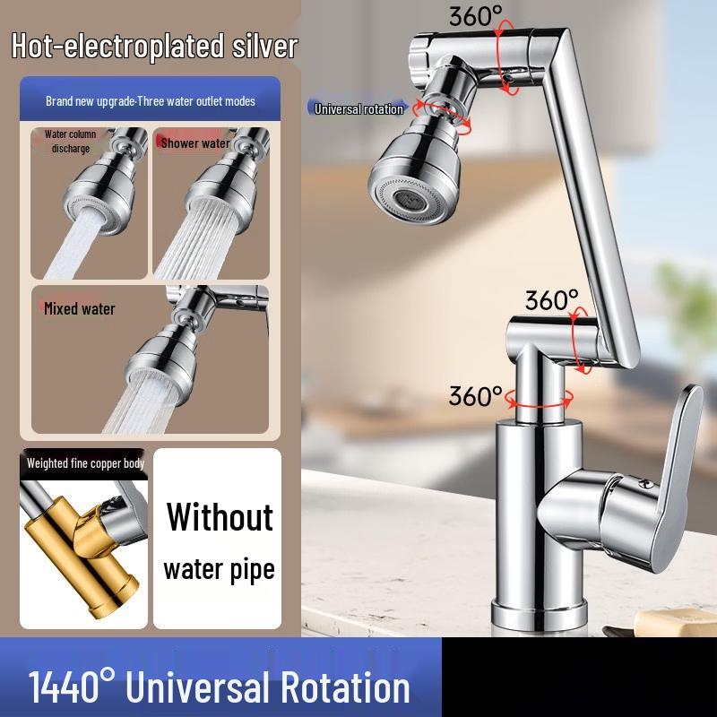 Electroplated Brass Mechanical Arm Kitchen Faucet