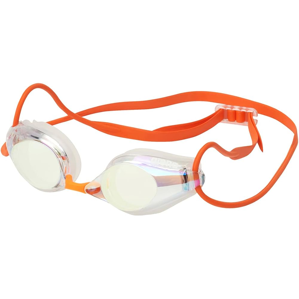Arena Splash Racing Swim Goggles Yellow Clear Anti-Fog Mirrored Lenses Unisex Free Size