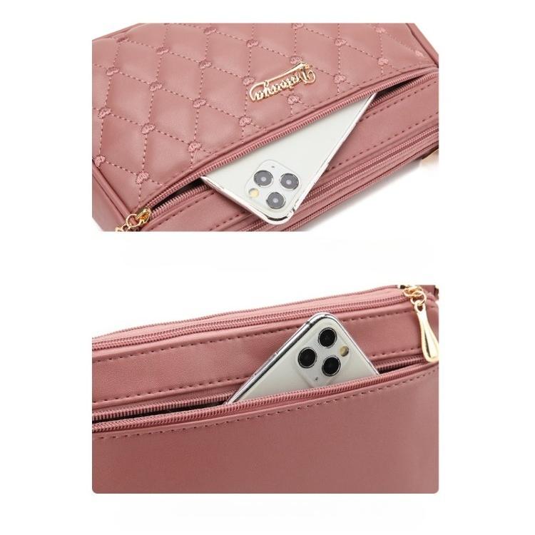 New large-capacity artificial leather embroidery thread shoulder messenger women's bag