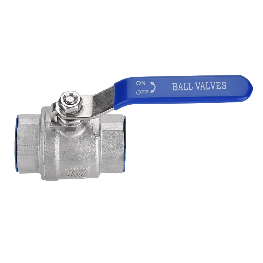 Zweiteiliger Kugelhahn aus Edelstahl 304 mit vollem Durchgang, 34 Zoll NPT, 1000WOG