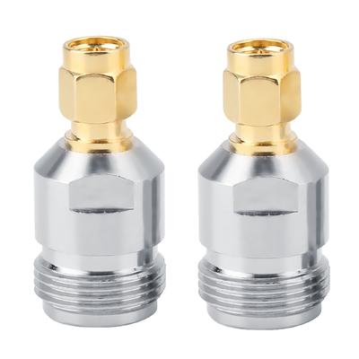 2 Stück Typ N Buchse auf SMA Stecker HF-Steckverbinder Koaxialer Adapter Testkonverter
