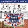 2D Flat Metal Sign for US Patriotic Fans, Vintage Happy Fourth of July Aluminum Tin Sign, Patriotic Wall Decor for Independence Day, Wall Art for Man