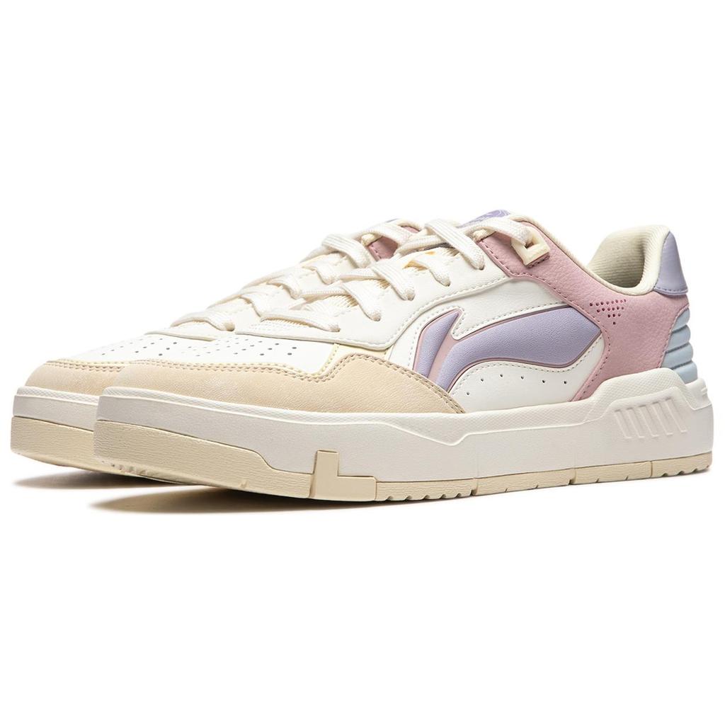 New LiNing Common 80s Wear Resistant Slip Resistant Low Top Skateboard Shoes Women's White AGCU084-3