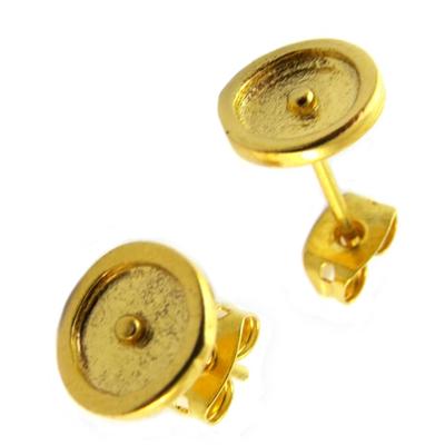 [P2269] - Artisanal Gold-plated Earrings 'Princesse Ottomane' Gold - 8 Mm