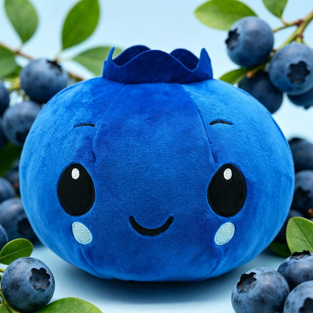 TreasuringU Cartoon Blueberry Plush Toys Kawaii Blue Fruits Stuffed Doll 22cm Cute Blueberry Soft Pillow Plushie Birthday Gifts