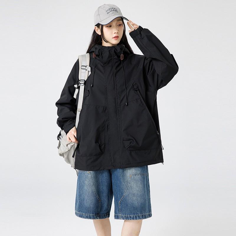 Veste Outdoor Imperméable Coupe-vent Unisexe Randonnée Camping Vélo Course en sentier Léger Respirant Imperméable