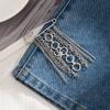 Heart Pearl Bow Brooch Detachable Tassel Fixed Clothes Pin Waist Buckle Button Clasps Trouser Leg Decorative Brooch
