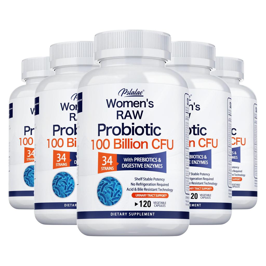 Capsule probiotiche per donne, contiene prebiotici, integratore probiotico, salute dell'intestino, adatto agli adulti