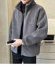 Winter Lamb Wool Cotton Coat With Thick Wool Jacket For Men
