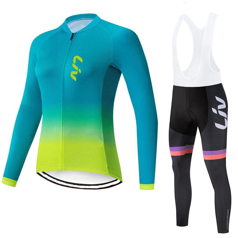 2025 Neues LIV Cycling Sports Cedar Anzug Polyesterfaser Radtrikot Feuchtigkeitstransportierend Radhose mit Trägern Schwamm Polster Radhose