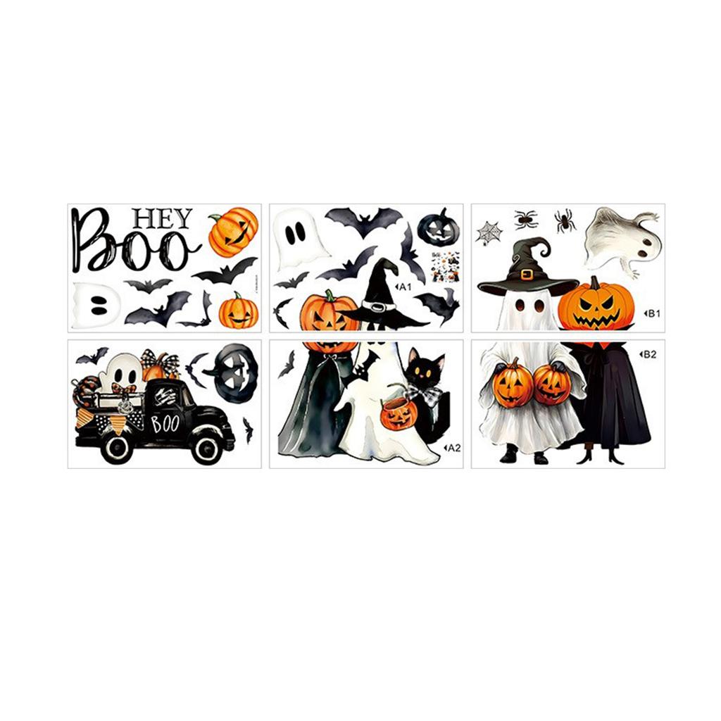 Static Cling Halloween Window Decals Scary Wall Stickers for Home Decor
