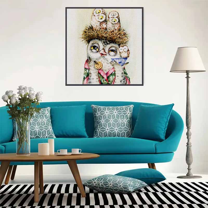 New Arrival 5D DIY Full Circle Diamond Painting "Cute Owl" Embroidery Cross Stitch Home Decor Gift