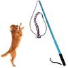 Blue Small Size Dog Extendable Teaser Wand Foldable Lightweight Dog Training Stick Toy for Outdoor