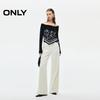 ONLY Women's One-Shoulder Knit Patchwork Crop Top