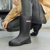 Rain Boots Men's Medium Tube Fashion Outdoor Waterproof and Non-slip Thickened Rain Shoes Fishing Water Shoes Velvet Thermal Rubber Shoes Water Boots