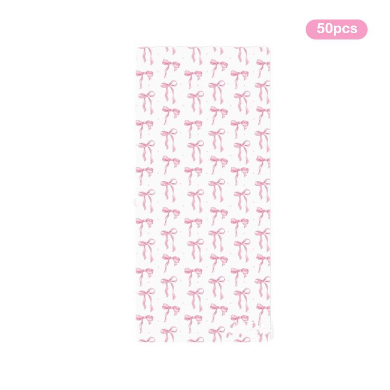 Bow Plastic Gift Bags Valentine'S Day Bow Candy Treat Bag Baby Shower Birthday Party Favor Candy Bags Wedding Party Supplies