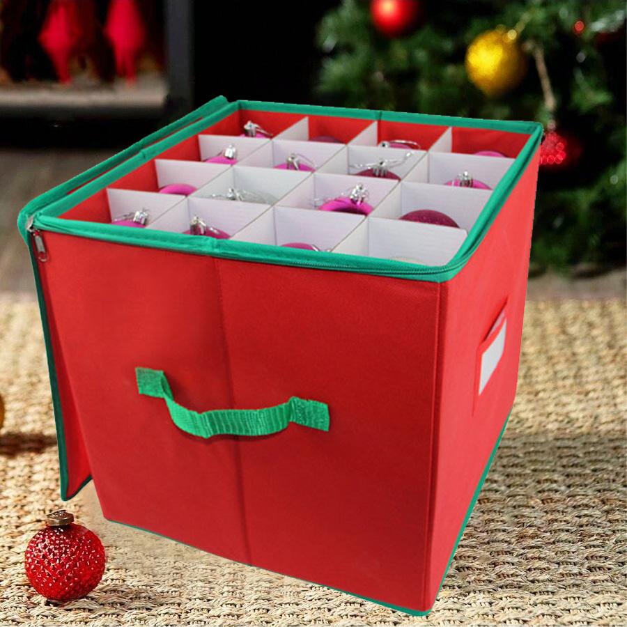 64-Piece Christmas Decoration Storage Box - Large Foldable with Lid for Ornaments, Holiday Supplies & Seasonal Clothes