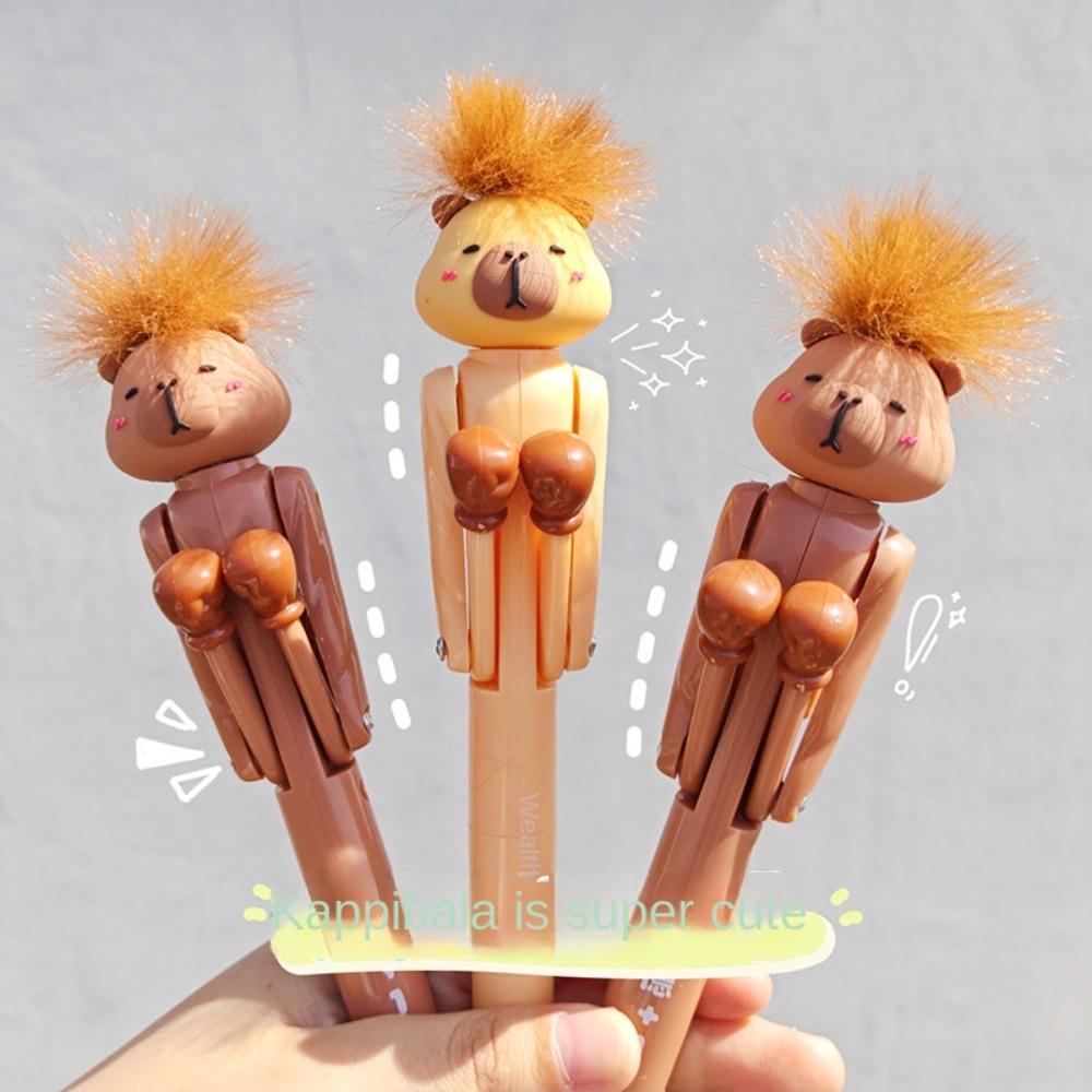 Cartoon Hair-fried Boxing Pen Mechanism Writing Boxing Pen Interactive Ballpoint Pen  Stationery