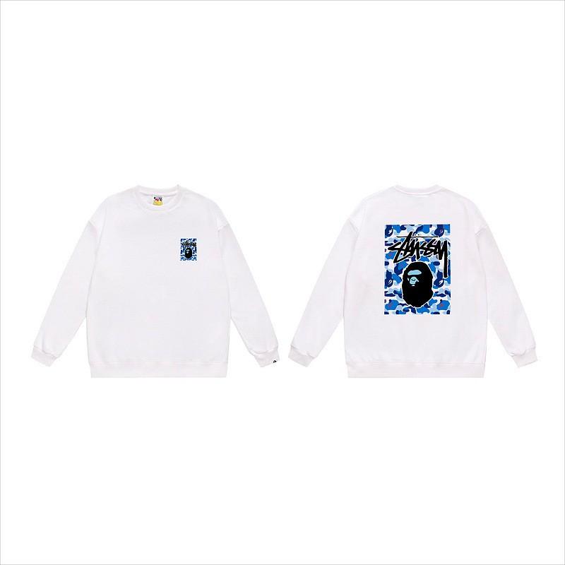 Unisex lässiger übergroßer Rundhals-Pullover mit Schriftzug-Print leichter Baumwoll-Hoodie