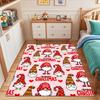 Gnome Christmas Pattern in Red and Green Patterned carpet, suitable as a non slip play mat for the living room and bedroom sofa