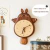 2024 Totoro Solid Wood-Style Decorative Wall Clock for Living Room or Restaurant