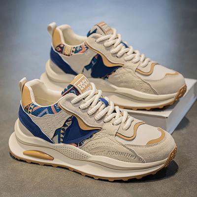 Spring Men's Shoes 2025 New Breathable Shoes Men's Trend Versatile Platform Sports Shoes Casual Running Dad Shoes Men