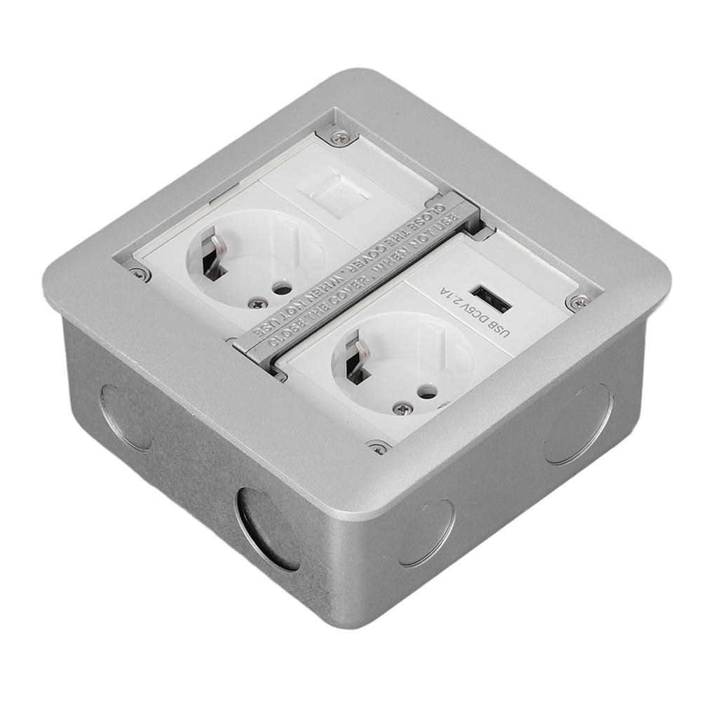 Power Socket Multifunctional 2 Outlets Flame Retardant Waterproof Recessed Outlet