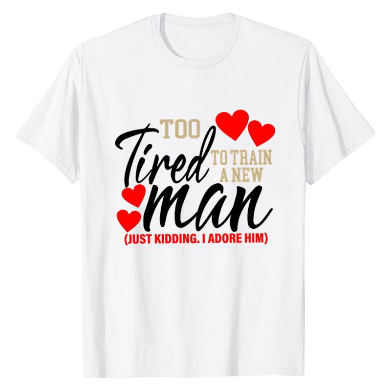 

Влюбленные День святого Валентина Любовь Печатный Трендовый High Street Fashion Короткий рукав Повседневный Универсальный Свободный Хлопок Короткий рукав Топ Футболки унисекс M