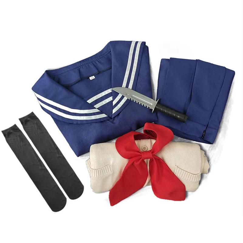 Himiko Toga Cosplay Kostuum My Hero Academi Cosplay Dames JK Uniform Rok Trui Prop Mes Halloween Carnaval Feest Outfits M