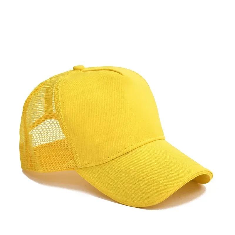 New 5 Pane Mesh Baseball Cap Adult Hip Hop Curved Snapback Hats Summer Sunshade Sun Hat Simple Trucker Advertising Cap