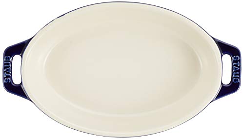 STAUB "Grand Bleu Oval Dish, 17cm" Ceramic Gratin Dish, Oven and Microwave Safe [Official Japanese Product] Dish 40508-598
