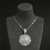 Fashion HipHop Sun Flower Pendant Necklace For Men Cuban Chain Iced Out Bling Crystal CZ Necklaces Rock Biker Jewelry Drop Ship