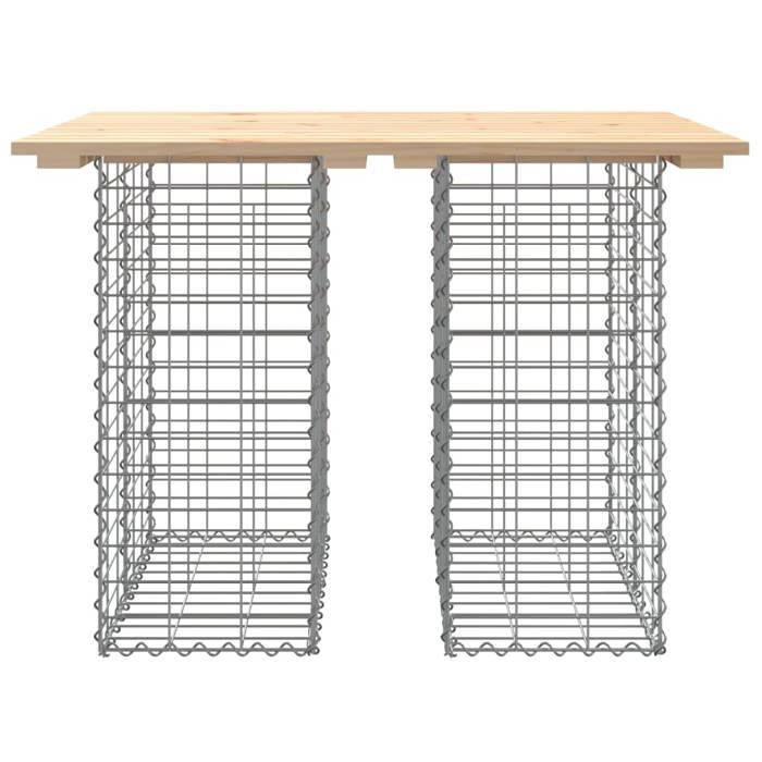 VidaXL Table de jardin Gabion Design 100x70x72 cm Bois massif Pin 834362