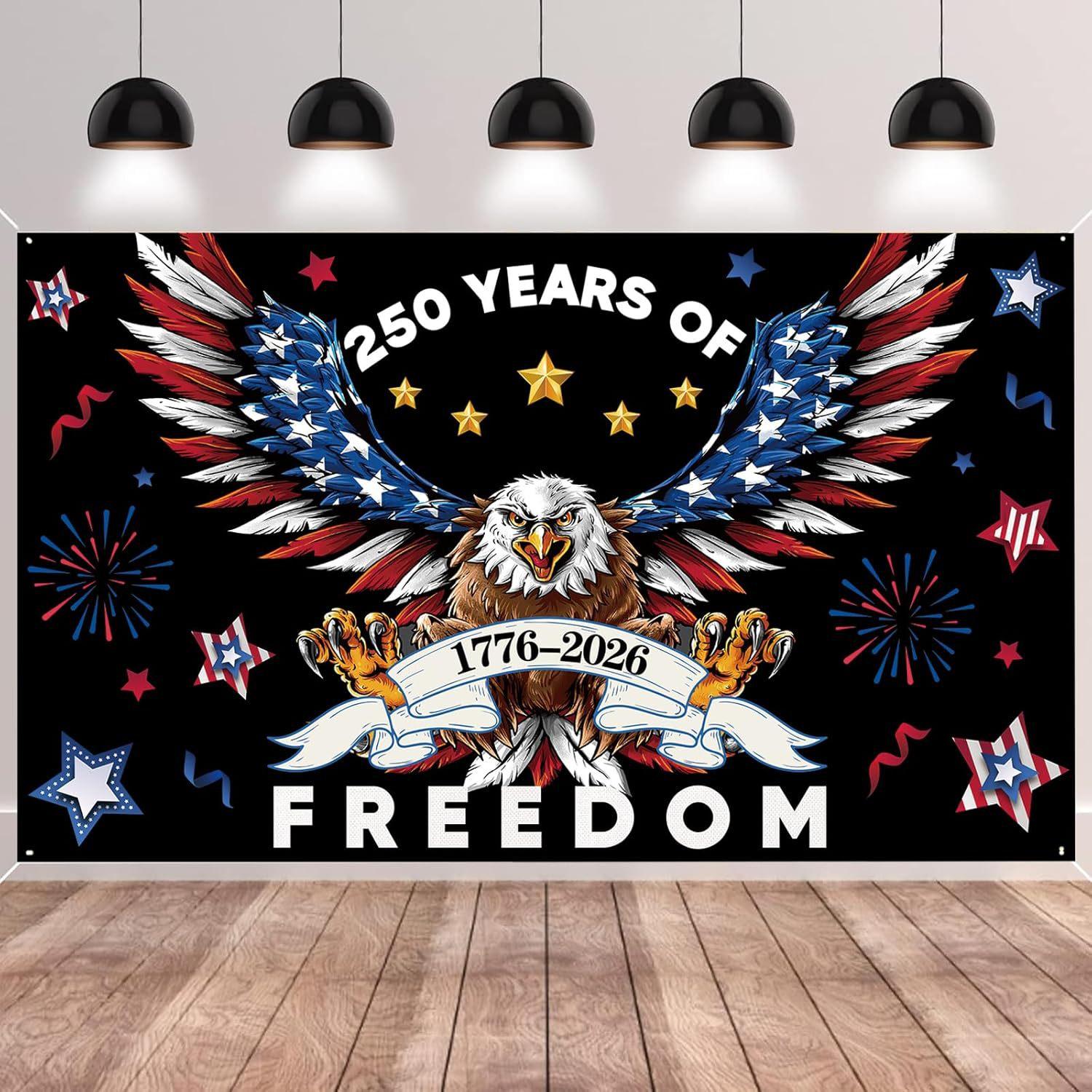 Independence Day 250th Anniversary Photography Background Cloth Banner Decoration Carnival Celebration 95*75cm