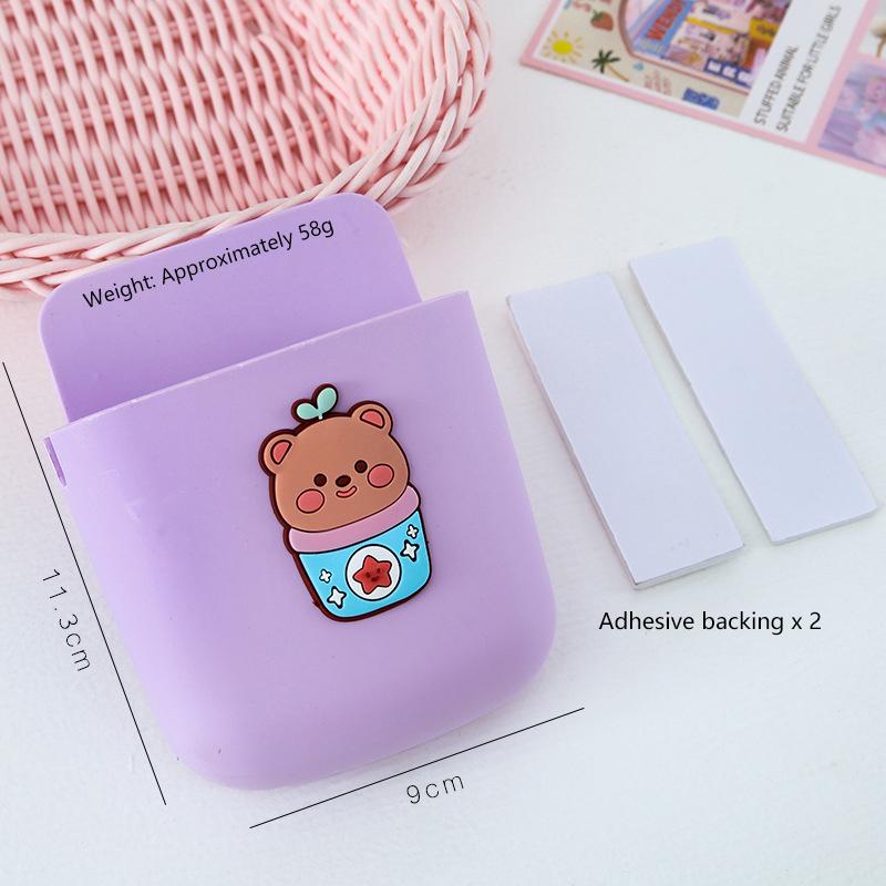 Cartoon Wall Mounted Organizer Storage Box Remote Control Mounted Mobile Phone Plug Holder Stand Wall Charging Multifunctio