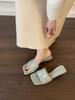 Fashion Shoes Slippers Heels Slides Square Toe Rubber Flip Flops High Hawaiian Retro Scandals Shoes Slippers Heels Square Toe Rubber Fli