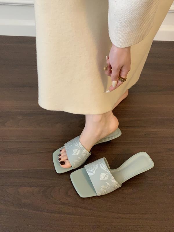 Fashion Shoes Slippers Heels Slides Square Toe Rubber Flip Flops High Hawaiian Retro Scandals Shoes Slippers Heels Square Toe Rubber Fli
