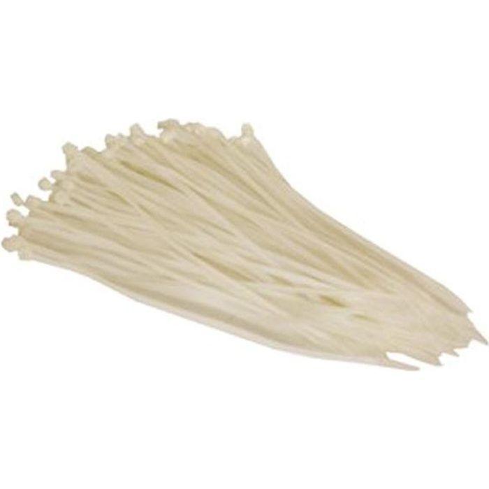 Colliers de serrage - Nylon - 8.8 x 500mm - Blanc - Résiste aux UV - Lot de 50