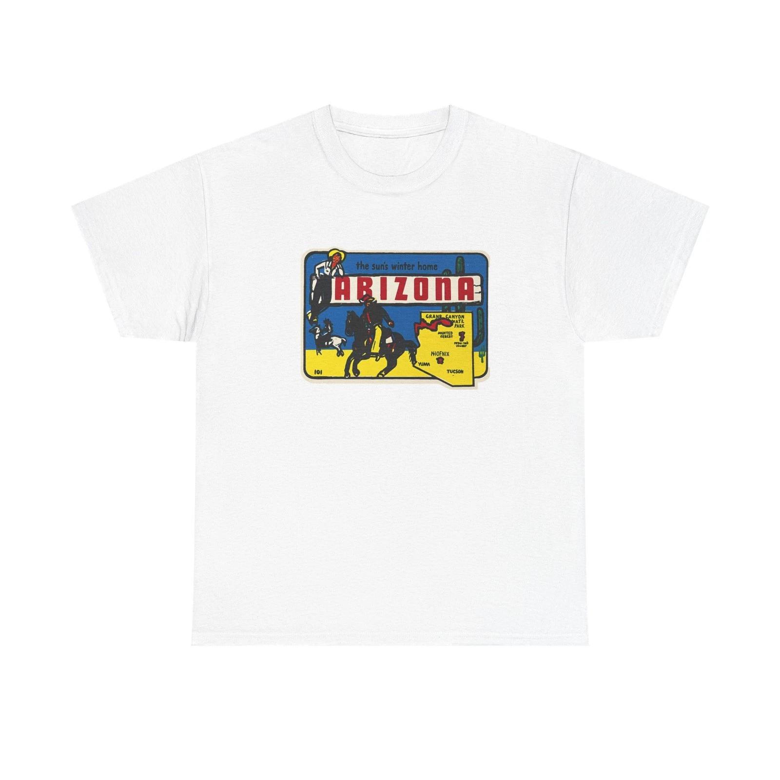 Arizona Cowboy Roadside America Tee | Western Travel Decal Graphic T-Shirt 4XL
