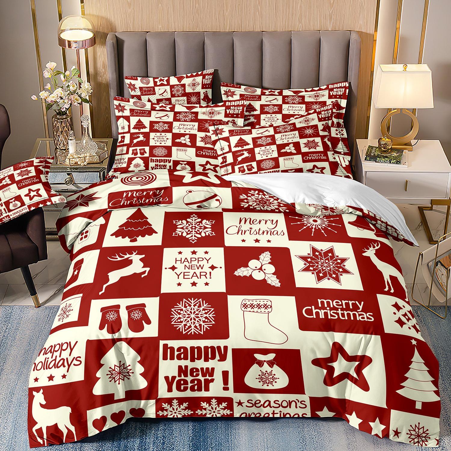 

Постельное белье Санта Набор из трех предметов 3D-принт Пододеяльник cover 70 * 133 and 50 * 75 * 1