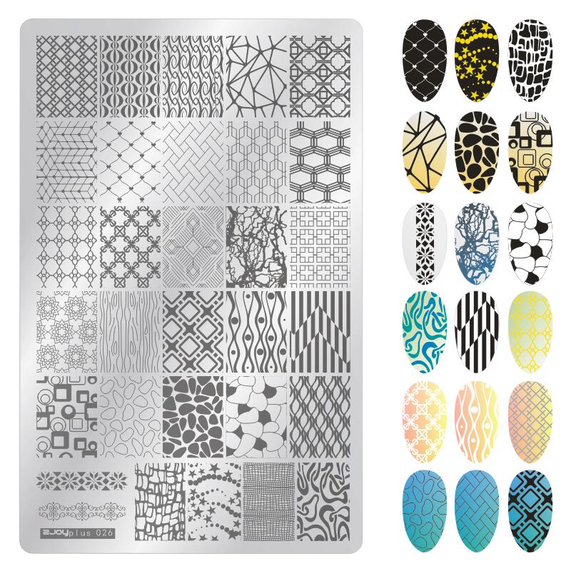 9.5X14.5cm Big Size Nail Stamping Plates Flower/Geometric Designs Nail Art Template For DIY Nail Decor 5.6cm round Stamper Plate