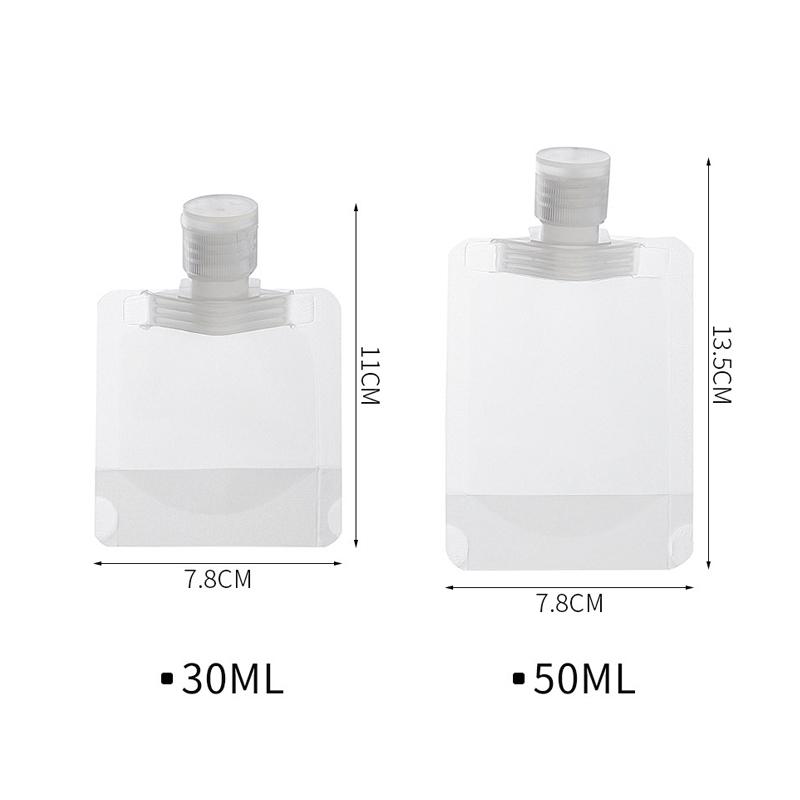 30/100 ml dávkovač lotion sáček Cestovní opakovaně použitelné sáčky Šampon Tekutý nepropustný znovu plnitelný kosmetický obal Skladovací nádoba