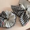 AB Side Design Handmade Plaid and Stripes Scarf Hair Tie - Retro Style Accessory