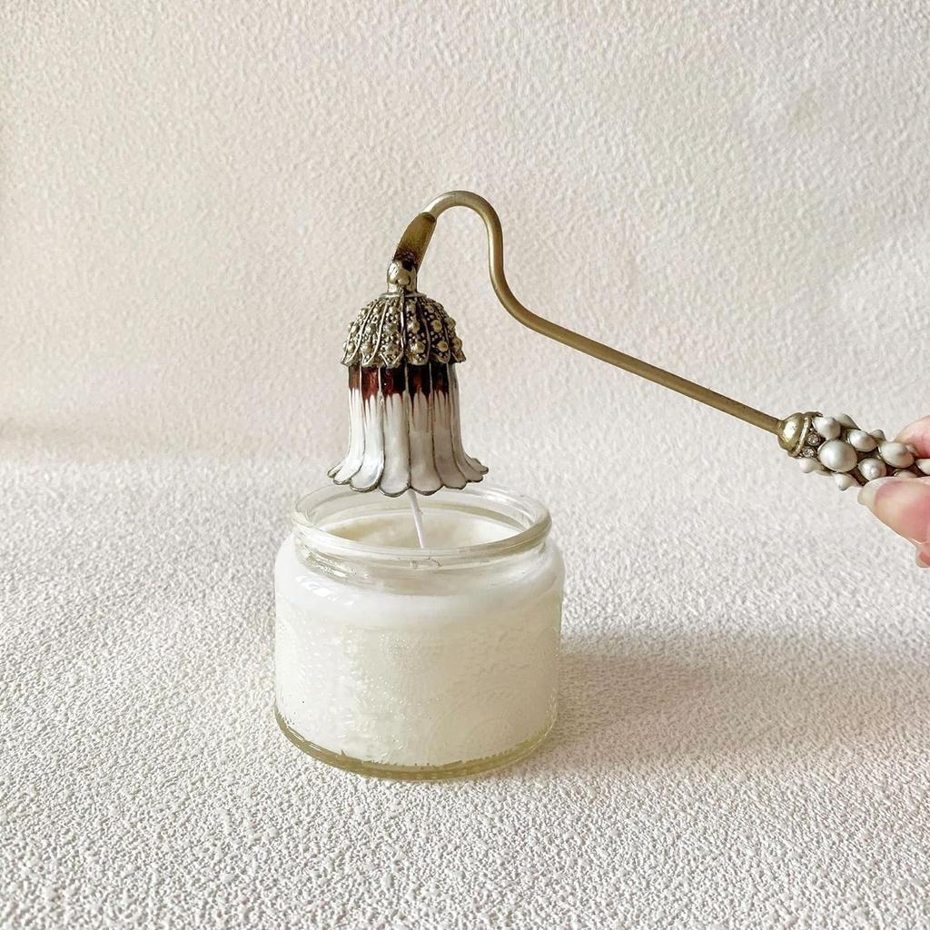 Candle Candle for Buddhist Altars and Home Lily of the Valley Flower Retro Flower Bell Antique Long 3 Designs to Choose From Snuffer, Bell-Shaped
