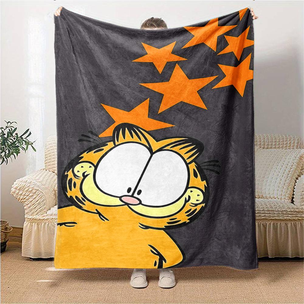1Pc Garfield'S Starry Adventure Blanket For Couch Bed Plush Cozy Fuzzy Blanket Super Soft Warm Blankets For Fall And Winter 091874