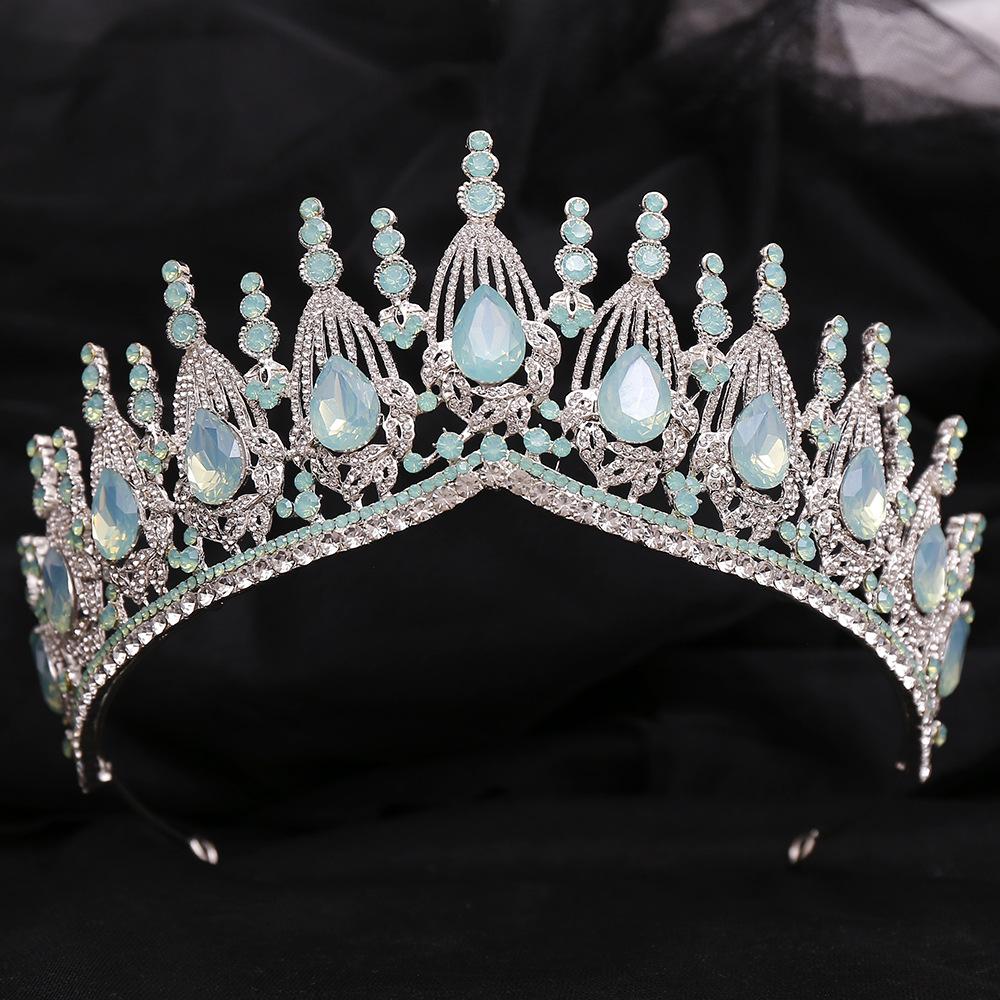 Atmospheric Wedding Headwear Large Crown Baroque New Retro Rhinestone-encrusted Hair Accessories Bridal Crown